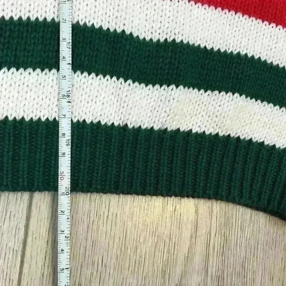 Mi Ami Red Green & White Striped Pullover Sweater Size S - Picture 8 of 8